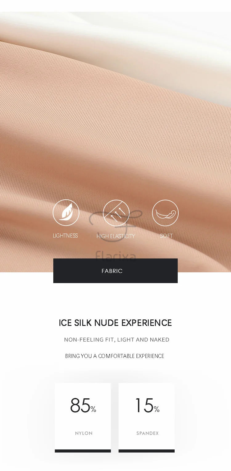 Flarixa Seamless High Waist Shorts Panties For Women