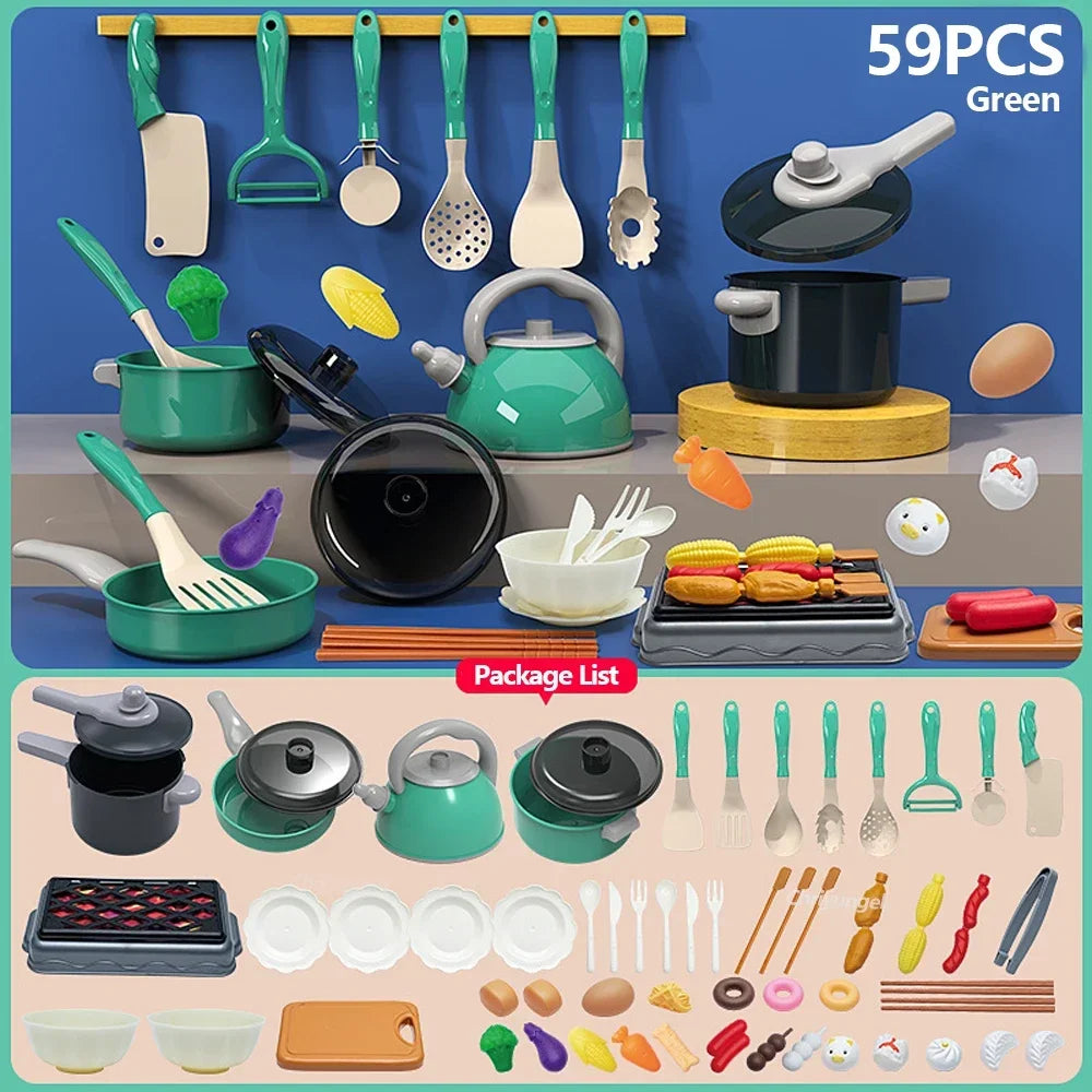 Play Kitchen Accessories Kit with Play Pots