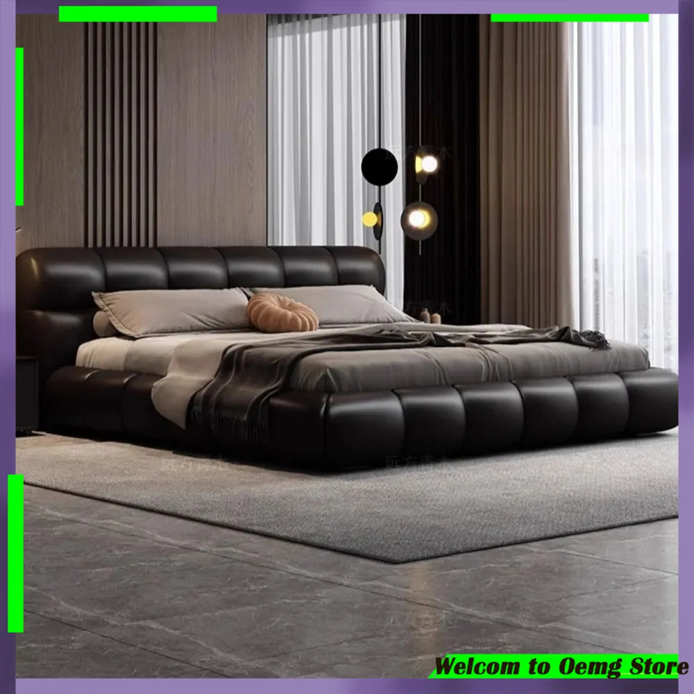 Stylish Minimalist Double Bed Frame Luxury Headboard Nightstands Perfect Modern Boys Bedroom Aesthetic Cama Casal Home Decor