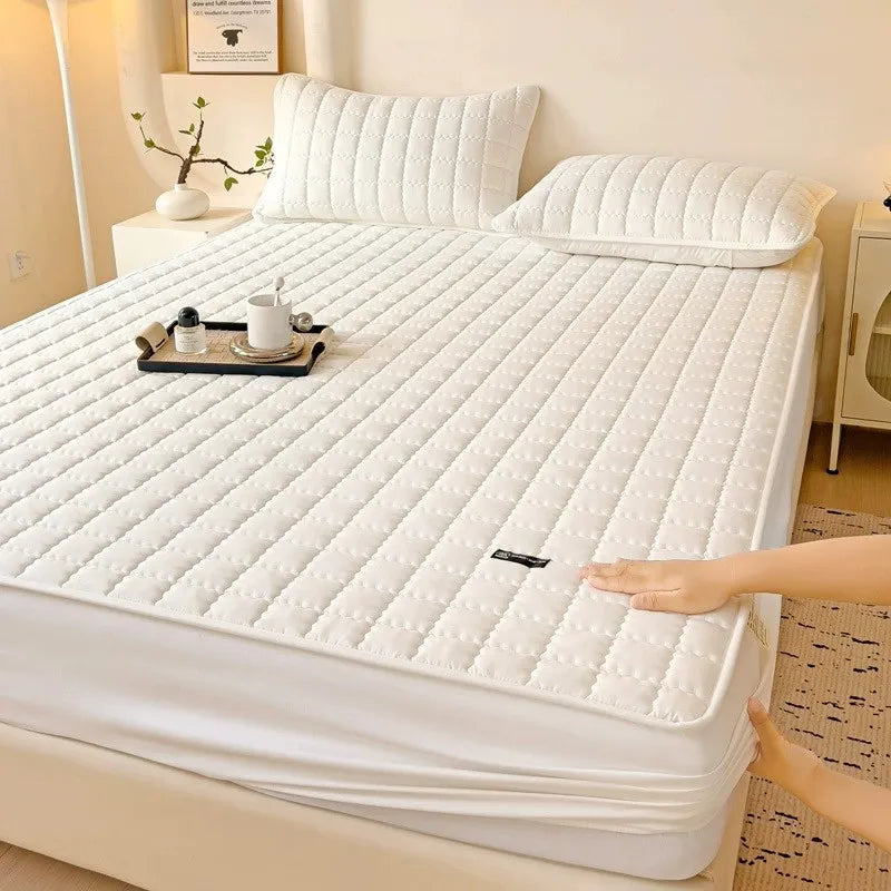 Waterproof Thickened Mattress Pad Protector Adjustable Durable Fitted Sheet Bed Covers Anti-mite Non-slip Bedspreads 150/160x200
