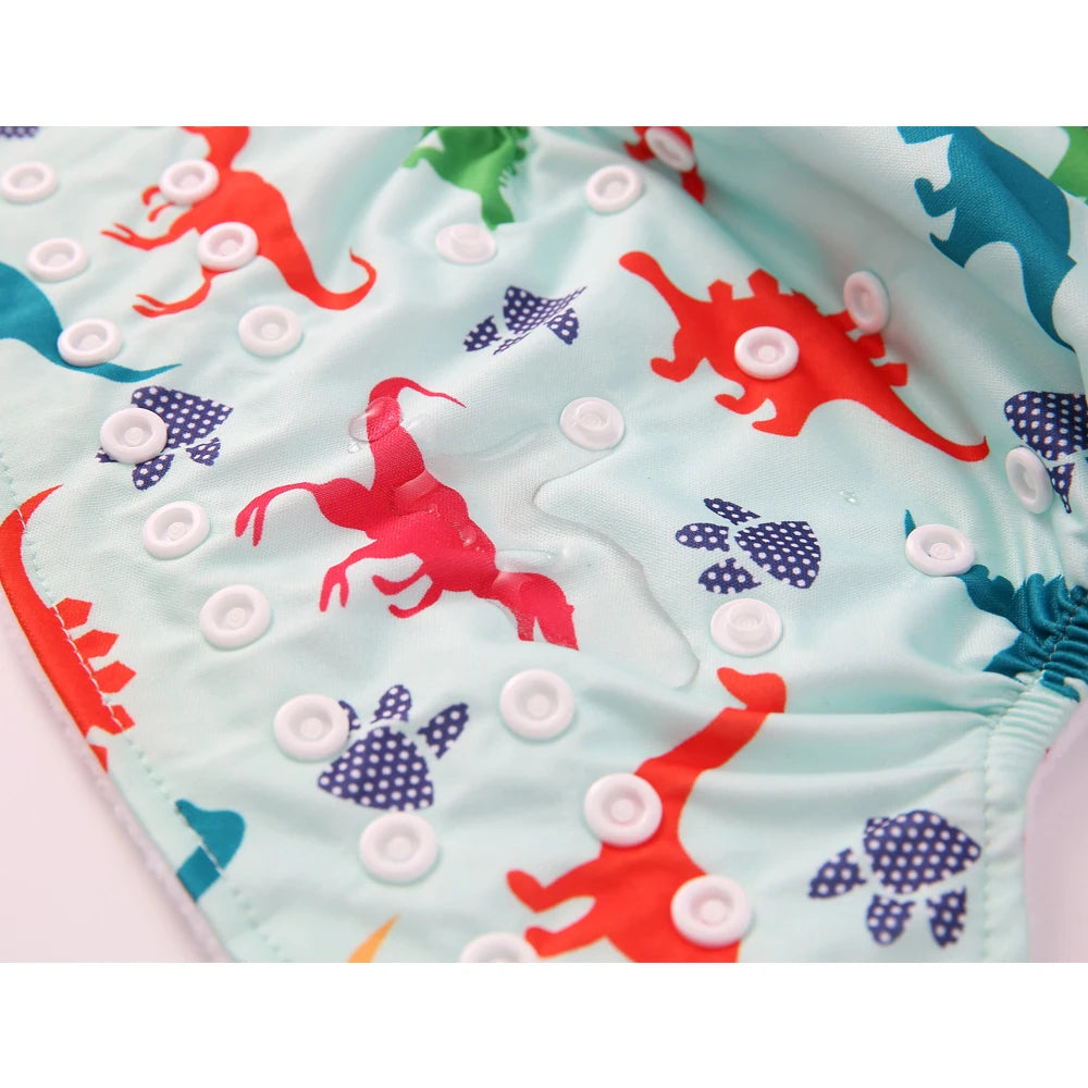 Babyland ECO-friendly Cloth Diapers Set Leakproof & Breathable Baby Nappy with Cute Cartoon Designs Fit for 0-24 Months Toddler