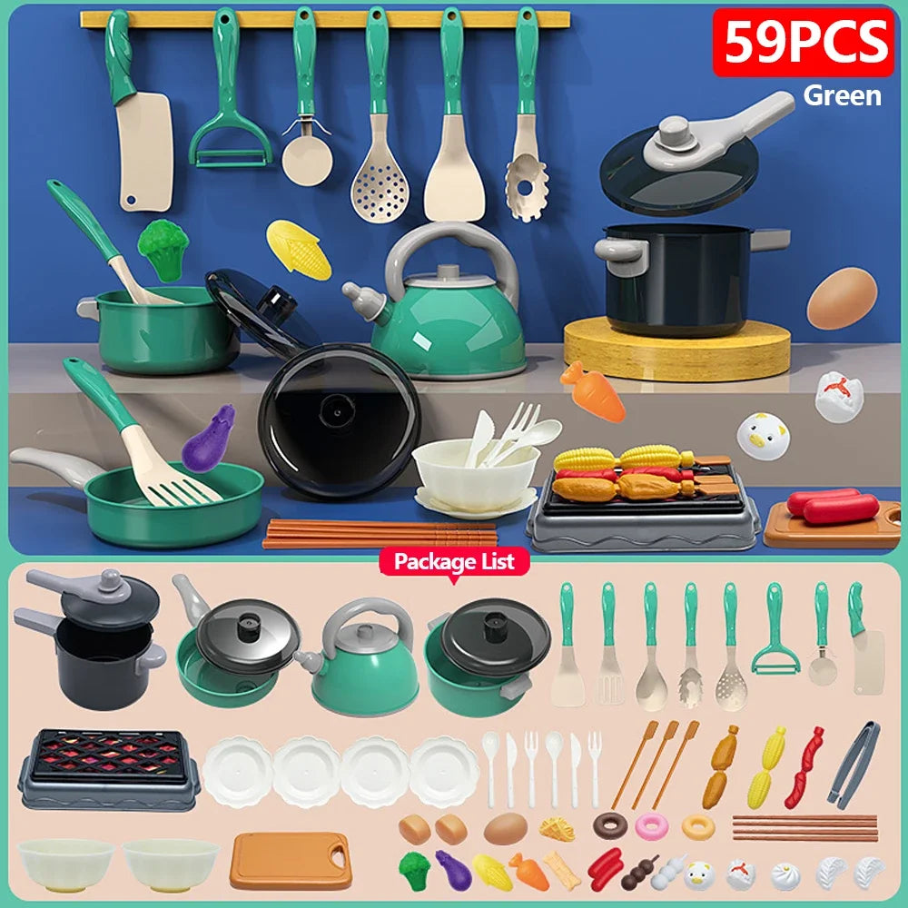 Play Kitchen Accessories Kit with Play Pots