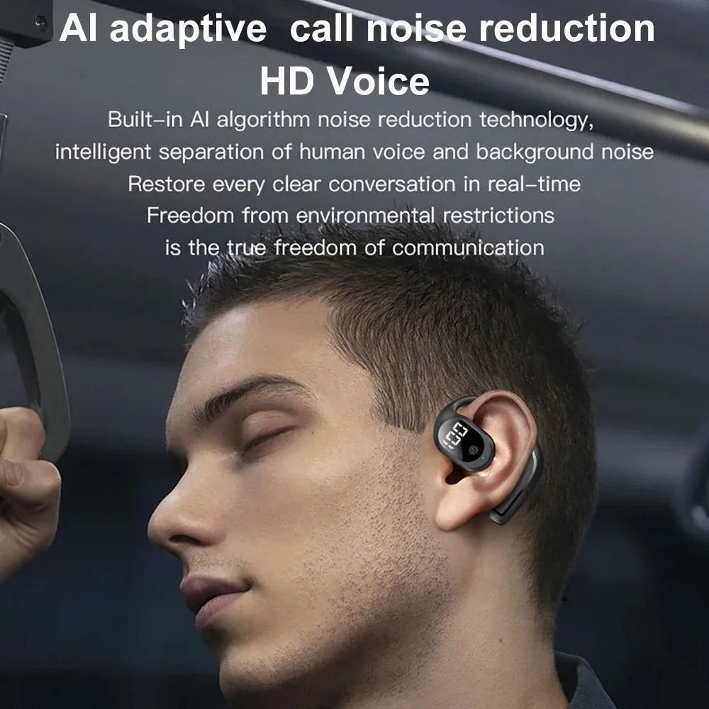 Ear Hook Bluetooth Headphone 5.3 TWS Wireless Earphone HiFi Stereo Noise Reduction Headset Touch Control Waterproof Earbud