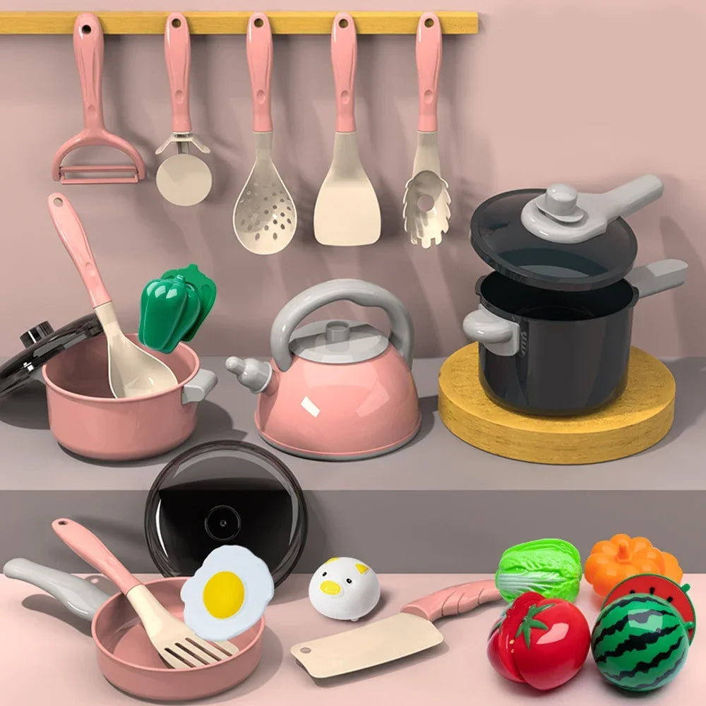 Play Kitchen Accessories Kit with Play Pots