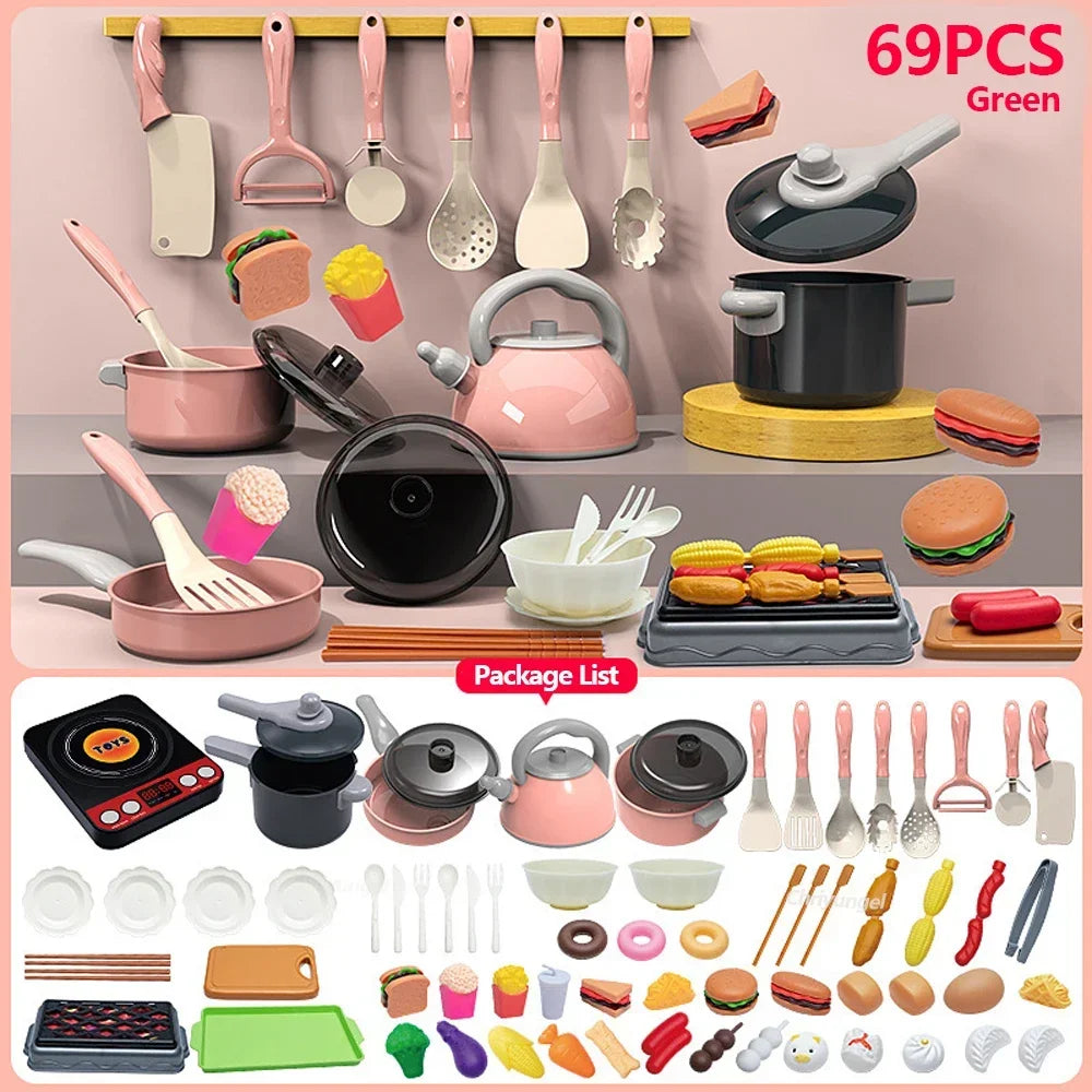 Play Kitchen Accessories Kit with Play Pots