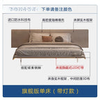 king size bedroom Suspended bed headboard twin wooden Technology cloth twin Double bed frames lamp cama matrimonial furniture