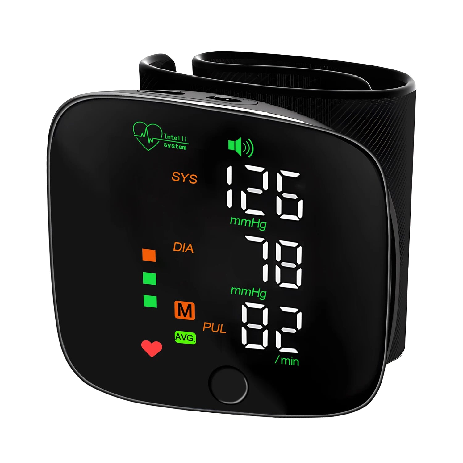 LED Wrist Blood Pressure Monitor Rechargeable English Voice