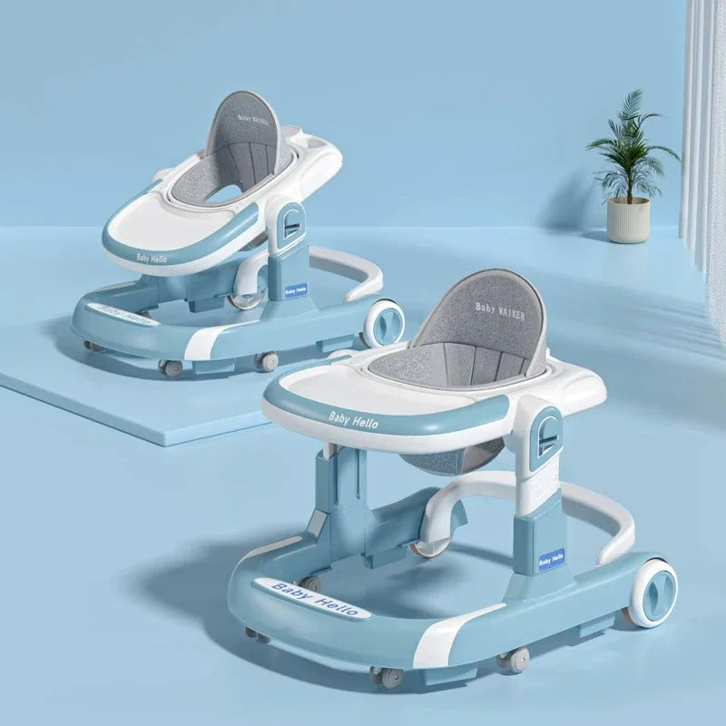 360° Anti-Rollover Baby Walker with Music & Posture Support