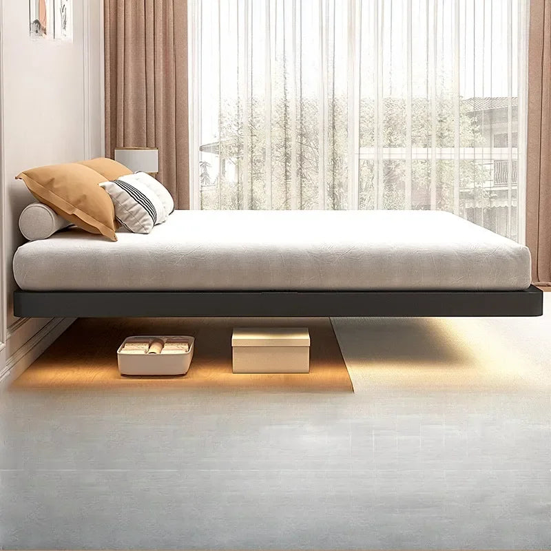 Platform Bed Frame Metal Floating Double Queen Bed Frame Comfortable Muebles Para Cuarto Recamara Furniture Bedside Excluded